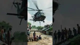 Helicopter Rescue Operation During Devastating Floods