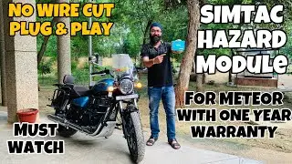 Simtac hazard module for Royal Enfield meteor 350 | Full installation no wire cut plug & play