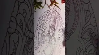 Devi Sculpture Art | Fineliner Drawing Tutorial Beginners | Ink on Paper | Shilpakala | Swadhyaya