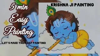 How to make easy krishna ji painting🦚 #krishna #radhakrishna #krishnaji #viral #art #artist 