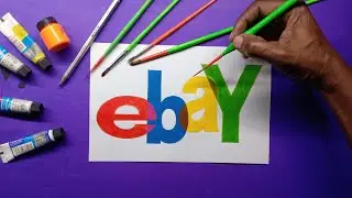 How to draw EBAY logo #drawlogo #leomarianoartdrawing