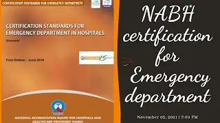 NABH CERTIFICATION STANDARDS FOR EMERGENCY DEPARTMENT॥NABH॥NABH CERTIFICATION FOR EMERGENCY DEPT.