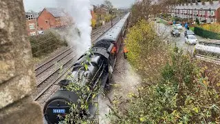Black 5 44871 steam locomotive calls at Babworth loop Retford 11:31 5L 16/11/2024