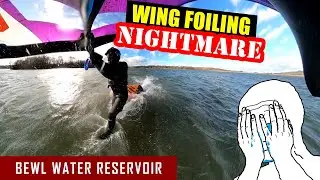 Wing Foiling Nightmare on Super Gusty Reservoir