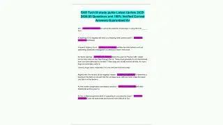 SAR Tech III study guide Latest Update 2025 2026 85 Questions and 100% Verified Correct Answers Guar