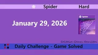 Microsoft Solitaire Collection | Spider Hard - January 29, 2026 | Daily Challenges