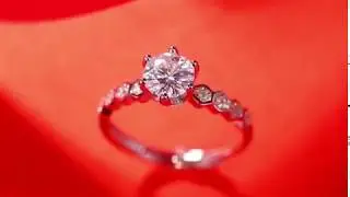 1 CT Sterling Silver/Platinum Plated Adjustable Moissanite Star Ring (0007MD)