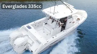 Everglades 335cc WALKTHROUGH at the 2024 Miami Boat show