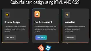 how to design beautiful gradient card for your website with colorful border | using HTML & CSS