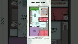 20x30 East Facing Vastu House Plan #designhouseplan #1bhk #20x30 #20x30houseplan #shorts #eastface