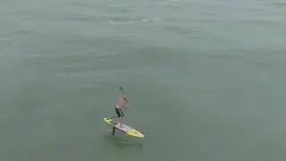 Foiling small beach break on a dw board. ​⁠