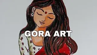 Beautiful Girl Painting Easy.Drawing With Brushpen #art #drawing #brushpendrawing #painting
