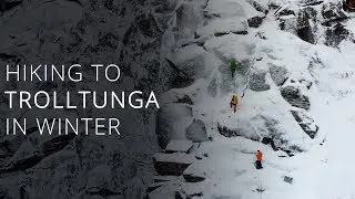 Climbing the Via Ferrata to Trolltunga in Winter