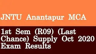 JNTU Anantapur MCA 1st Sem R09 Last Chance Supply Oct 2020 Exam Results