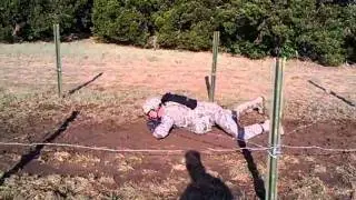 Soldier Olympics Low Crawl barb wire