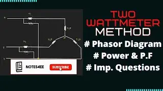Two Wattmeter Method | Phasor Diagram | Active Power | Power Factor Table | in Hindi | Notes4EE