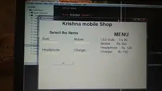 GUI project in Python Menu and billing system for shop