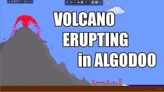 Algodoo Volcano Eruption with Rocks and Lava Destroys Town. Simulation - Simulated