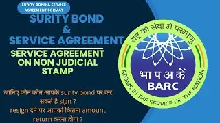 SURITY BOND & SERVICE AGREEMENT BARC CAT I TRAINEE SERVICE AGREEMENT ON NON JUDICIAL STAMP
