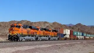 Brand New BNSF ES44C4's over Needles Sub- Feb 2016
