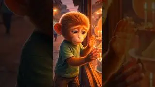 Poor Baby Monkey Will Make You Cry 😭🍓 | Emotional Story #viral #shorts #potato #streetfood #funny