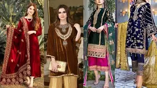 Latest Velvet Dress Design 2024 | New Stylish  Velvet wedding,baraat walima Function Dress|