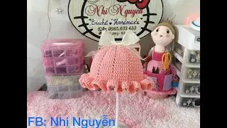 Hướng dẫn móc nón nơ vành bèo cho bé - crochet a bow hat for baby