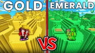 Mikey EMERALD vs JJ GOLD One Chunk Civilization Family Battle in Minecraft ! (Maizen)