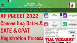 AP PGECET 2022 Counselling Dates | AP PGECET 2022 GATE & GPAT Registration Process | AP PGECET 2022