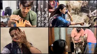 Bakra eid ki tayari hogayi chalu🥹 / haatho mai laga di mehendi aur sabko ki maine pareshan😁