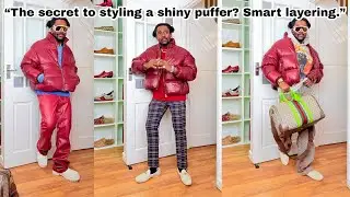 Winter Streetwear Outfits with a Boxy High Shine Puffer Jacket