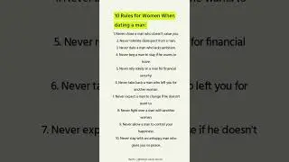 10 Rules Every Woman Should Follow When Dating a Man