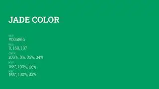 What color is Jade ? #00a86b hex color - Green color - Cool color 00a86b
