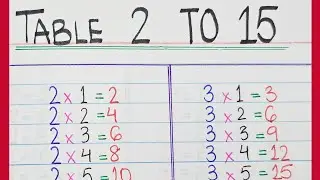 Table 2 to 15 | 2 se 15 tak Pahada | multiplication table  of 2 to 15 English | 2 se 15 tak ka Table