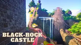 古城を囲む山や谷を走るシンプルなジェットコースター Ride the「Black-rock Castle」POV Planet Coaster