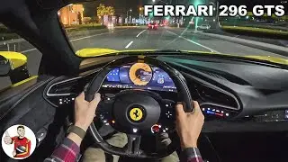 2023 Ferrari 296 GTS POV Night Drive (3D Audio)(ASMR)