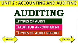 Auditing | Types of Audit | Auditor appointment | Audit Report | Ugc net commerce | Hindi