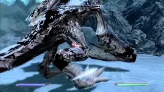 Skyrim: Dawnguard - A not so epic dragon battle. (Glitch)