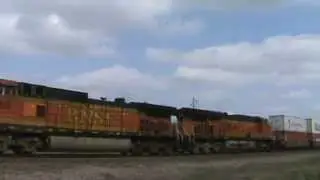 BNSF 5468-BNSF 7490 westbound stack train Vinita Oklahoma.