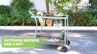 Nuu Garden&reg; Outdoor Wicker Bar Cart