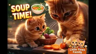Morning Hug to Forest Soup  | Mother Cat & Baby Cat Motion Story 🐾 | Little Paws Family 3D Animation