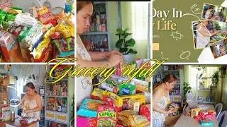 Grocery shopping with me restock| prices my 3,500 pesos budget / quick family vlog home
