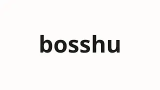 How to pronounce bosshu | 没取 (Desperation in Japanese)