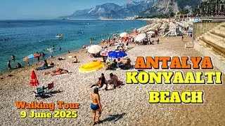 Antalya's Konyaaltı Beach Walking Tour 9 JUNE 2025 #antalya #konyaaltıbeach #liman