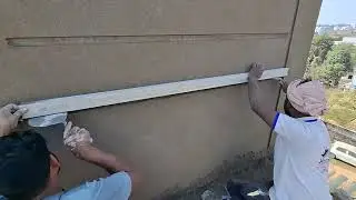 Simple front side plaster design kaise banaen प्लास्टर में डिज़ाइन कैसे बनाए,Wall plaster design 