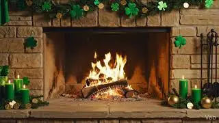 St. Patrick&rsquo;s Day Cozy Fireplace 🍀 | Irish-Inspired Ambient Fire | 4K Fireplace Screensaver