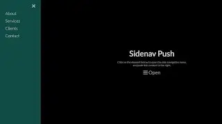 Sidenav Pushed Content | using HTML CSS and JAVASCRIPT