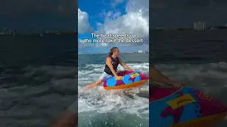 Ranking desserts while I'm tubing behind a boat #tubing #boat #watersports #food