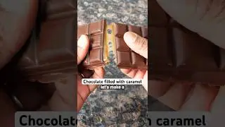 Chocolate bar filled with caramel