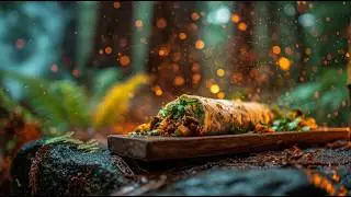 SIMPLY THE BEST BURRITO EVER! 🌯🔥 Forest Chicken Burrito | EPIC ASMR Outdoor Cooking